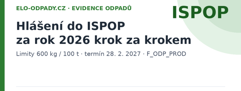 Hlášení do ISPOP za rok 2026 krok za krokem – termín 28. 2. 2027