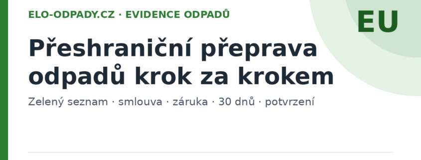 Přeshraniční přeprava odpadů krok za krokem